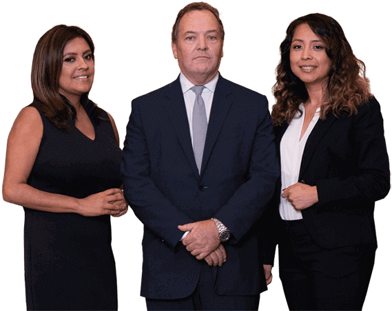 Attorney Eric Hershler with Senior Case Manager Thelma Paredes and Case Manager Jenny Vasquez